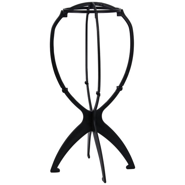 XCZYN Wig Stand Portable Collapsible Wig Head for Short Wigs Durable Plastic Wig Display Folding Wig Holder Wig Dryer Travel Short Hair Extensions Stands (1Pc Black)