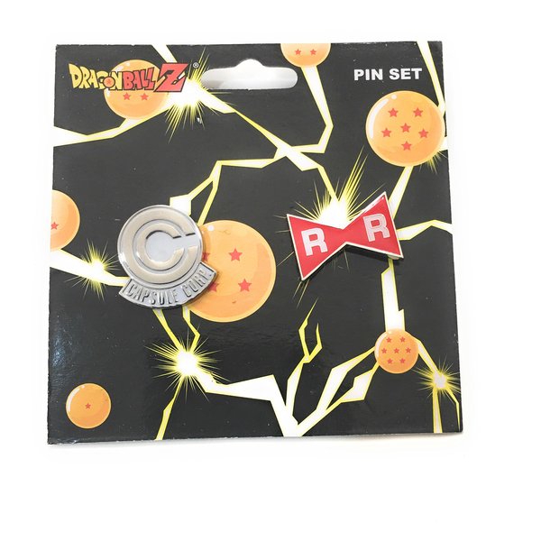 Great Eastern Entertainment Dragon Ball Z Capsule Corp & Red Ribbon Army Pin Set