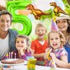 LEBERY Dinosaur Number 5 Ballloon, 40 Inch Green Number 5 Balloon, Mini Dino Foil Balloons Baby Dinosaur Balloons for Kid Dino Theme Jungle 5th Birthday Baby Shower Party Decorations