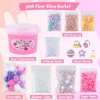10 FL OZ Unicorn Slime Kit, Pink Clear Slime Bucket, Slime Party Favors for Kids, Glimmer Crunchy Slime Includes 9 Packs of Slime Add-ins, Stress Relief Slime Kit for Girls and Boys Ages 8-12