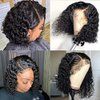 Cocoarm 14 Inch Short Curly Bob Wigs Human Hair 150% Density Wigs For Black Women With (1)
