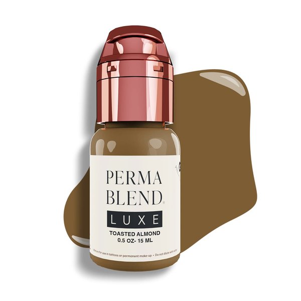 Perma Blend Luxe - Toasted Almond - Microblading Ink for Permanent Eyeliner - Professional Tattoo Ink - Brown Tattoo Ink Makeup - Vegan (0.5 oz)