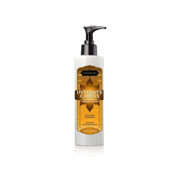 KAMA SUTRA Intimate Caress Coconut Pineapple 8.5 fl oz – Moisturizing - Silky-Smooth Skin with Rash Free Shave Creme for Skin Irritation Prevention