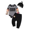 Baby Boy Clothes 0-3 Months Fake Tattoo Sleeve Just Did 9 Months On The Inside Funny Baby Onesie Romper Rockabilly Bodysuits +Little Man Hat + Skull Pant 3PCS Outfits Set