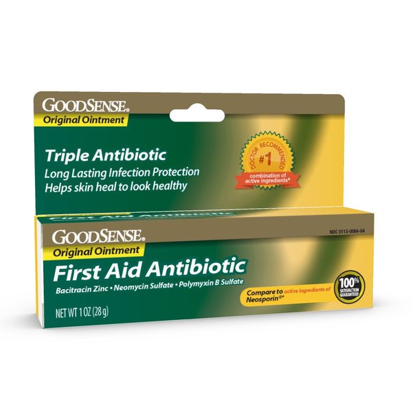 GoodSense First Aid Triple Antibiotic Ointment, Treats Minor Cuts, Scrapes and Burns, 1 Ounce