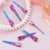 OIIKI 10 Pack 2.2 Inches Rainbow Alligator Hair Clips, Metal Duck Bill Hair Clips Pins without Teeth, Curl Clips Hair Barrettes Accessories for Hair Coloring, Hair Styling, Salon, Bows DIY