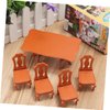 Dollhouse Table and Chairs 1 12 Scale Wooden Furniture Model 5pcs Miniature Dining Table Chairs Set for DIY Hobby Mini Dining Room Decoration Accessories