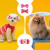 MTLEE 12 Pieces Small Dog Hair Bow Rubber Bands Cute Puppies Hair Bows Pink Doggies Cat Topknot Pet Headdress with Rhinestones Dog Grooming Bowknot Pet Hair Accessories for Puppy Kitten