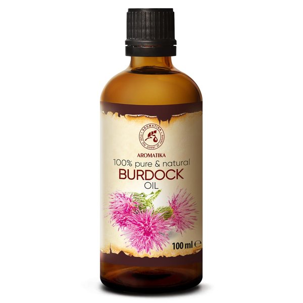 Burdock Root Oil 3.4 FL Oz - 100% Pure & Natural - Arctium Lappa for Hair & Scalp - Good benefits for Skin - Hair - Face - Body care - Glass Bottle - Oils Burdock