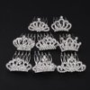 Chargances 8 PCS Mini Crystal Princess Headband Hair Comb Shiny Silver Rhinestone Headband with Comb Wedding Hair Dectoration for Little Girls Birthday Party