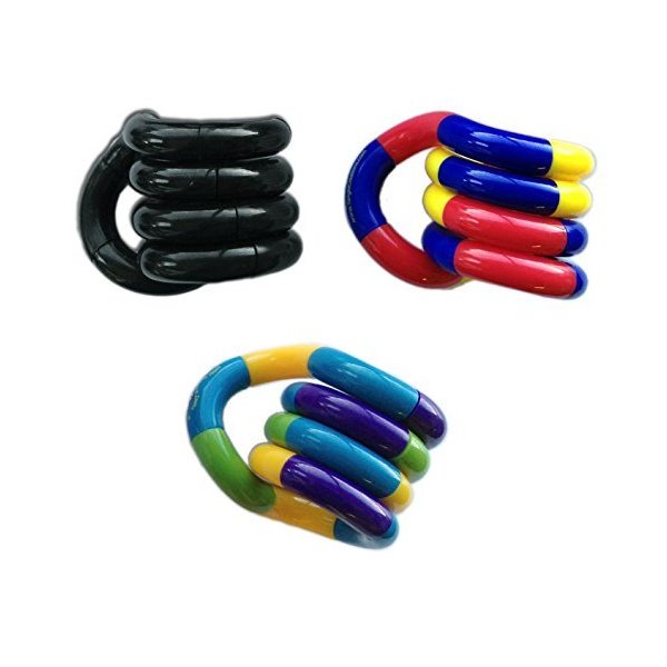 TANGLE Set of 3 Jr. Original Fidget Toy (Carnival,Blue,Tropical)