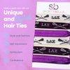 Lacrosse Hair Accessories for Girls (Purple) No Crease Girls Hair Ties or Hair Elastics, Hair Accessories with Lacrosse Stick Design, Hair Tie for Lacrosse Players (6 pcs) - by SPORTYBELLA