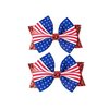 4th of July American Flag Glitter Hair Bow Clips, Blue White Red Hairpin Bow, Kids Girls Women Hair Barrette Hair Accessories. (DL11-Blue White Red)