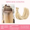 GOO GOO Utip Hair Extensions Real Human Hair, 22inch 50g 50S, Hot Fusion Keratin Hair Extensions, Invisible K Tip Hair Extensions, 18A/613A Dark Blonde Highlighted Bleach Blonde