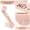 Semato 80th Birthday Decorations - 80th Birthday Tiara and 80th Birthday Sash Glitter Kit 80th Birthday Gifts for Women Happy 80th Birthday Party Supplies and Favors