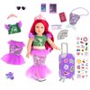 sweet dolly 18 Inch Mermaid Doll Clothes and Accessories Sparkling Doll Suitcase Luggage Travel Play Set for 18 Inch Dolls
