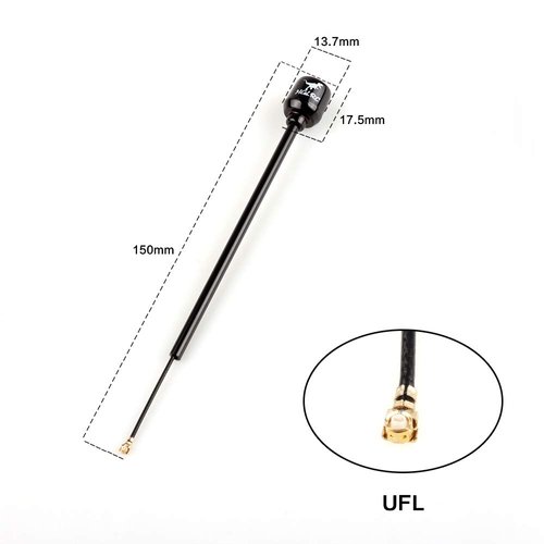HGLRC LHCP Long Range Antenna FPV Hammer 2.5dBi Mini 5.8G for RC Drone (2pcs Long UFL)