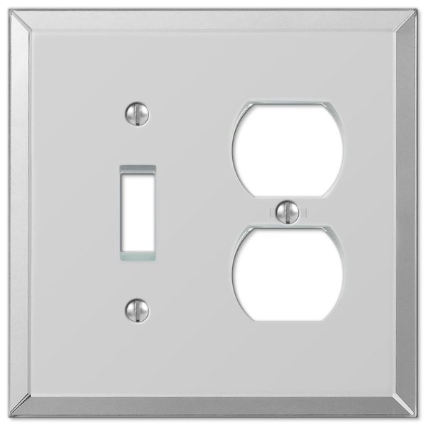Amerelle Mirror Single Toggle/Single Duplex Wallplate in Mirror Finish