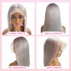 Valiilo Grey Bob Wig Human Hair 8 Inch 13x4 Lace Front Wigs Grey Short Straight Bob Lace Frontal Wigs for Black Women Pre Plucked 180% Density