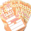 Soiceu Pool Party Birthday Invitations with Envelopes Set of 20, Groovy Daisy Pool Party Invites Fill in Blank
