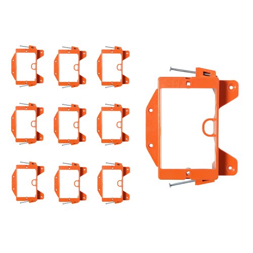 BestMounts - 10 Pack Nail-ON Low Voltage Mounting Brackets 1 Gang Multipurpose New Construction - Drywall Outlet Cable Wall Plate Bracket for Telephone Wire, Network Cable, HDMI, Speaker Wire