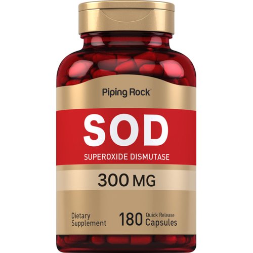 Piping Rock Superoxide Dismutase | SOD | 300 mg | 180 Capsules | Non-GMO, Gluten Free Supplement