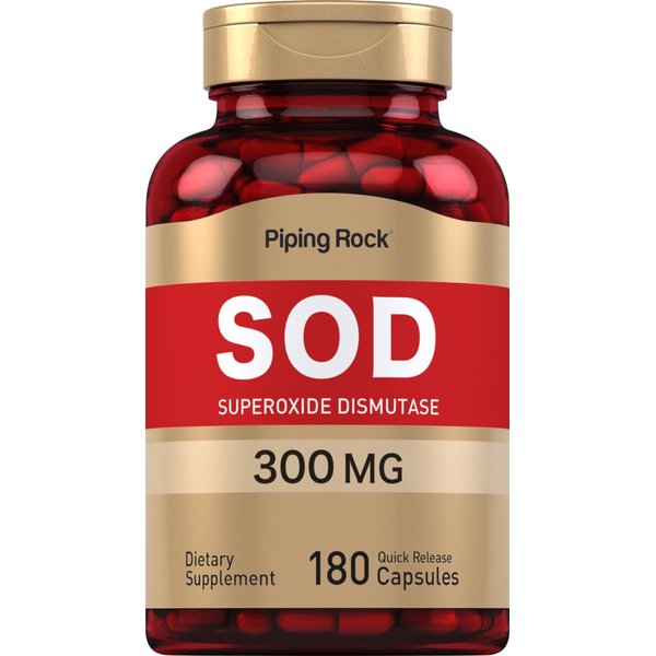 Piping Rock Superoxide Dismutase | SOD | 300 mg | 180 Capsules | Non-GMO, Gluten Free Supplement