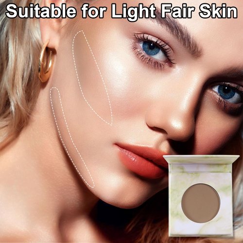 Jutqut Matte Contour Palette, Face Sculpting Grey Contour Powder Palette for Light Fair Skin, Cool Toned Face Bronzer Makeup Contouring Palette, Buildable Matte Bronzer, 02#Dark Brown