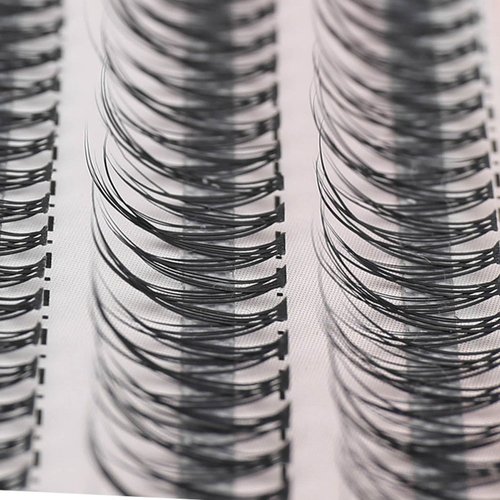 Dedila 8mm/10mm/12mm/14mm/16mm Available Fishtail Design Individual False Eyelashes Cluster 12 Roots 0.07 C Curl Nature Long Black Soft Eyelashes Extensions Beauty Tools (10mm)
