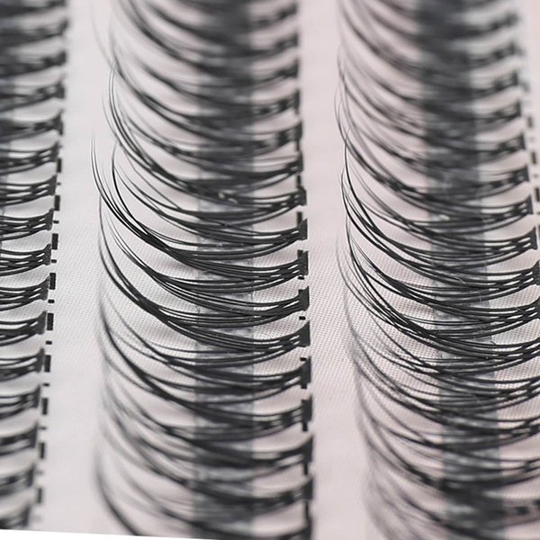 Dedila 8mm/10mm/12mm/14mm/16mm Available Fishtail Design Individual False Eyelashes Cluster 12 Roots 0.07 C Curl Nature Long Black Soft Eyelashes Extensions Beauty Tools (10mm)