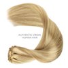 WENNALIFE Clip in Human Hair Extensions, 16 Inch 120g 7pcs Light Blonde Highlighted Golden Blonde Hair Extensions Clip In Human Hair Remy Clip in Hair Extensions Real Human Hair Double Weft
