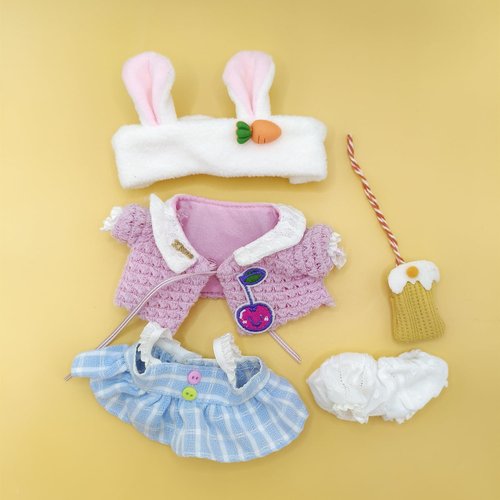 maidimiao 20cm Plush Doll Clothes Anime Figure Outfits for Plush Toys Soft Cotton Doll Clothes Accessories(Rabbit Clothes)