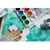 MyArtscape Paint Brush - Set of 15 Art Brushes for Watercolor, Acrylic & Oil Painting - Short Handles