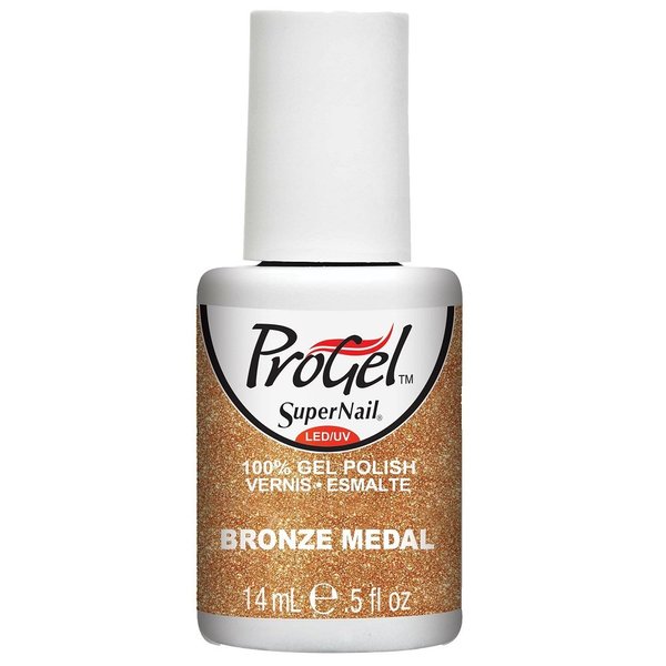 Supernail Gel Polish for Nails, Bronze Medal Glitter, 0.5 Fluid Ounce