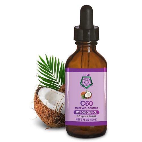 C60 Power - MCT 2-oz.- Organic MCT Coconut Oil, 2 Fl Oz, 99.99% Pure Carbon Fullerenes, Lift Oxidative Burden, Optimize Mitochondrial Function