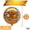 KatchOn, Tiger Balloons for Birthday Party - Big 22 Inch, Pack of 6 | Tiger Stripe Balloons, Tiger Print Balloons for Tiger Party Decorations | Tiger Birthday Decorations | Tiger Decorations for Party