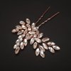 Teyglen Crystal Wedding Hair Pins Rose Gold Rhinestone Bridal Hair Clip Pin Flower Crystal Hair Piece Hair Accessories Jewelry for Women (Rose gold)
