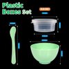 LEOBRO 5pcs 4.5 oz Plastic Boxes, 5pcs Mixing Bowls, 5pcs Mixing Spoons, DIY Craft Tools