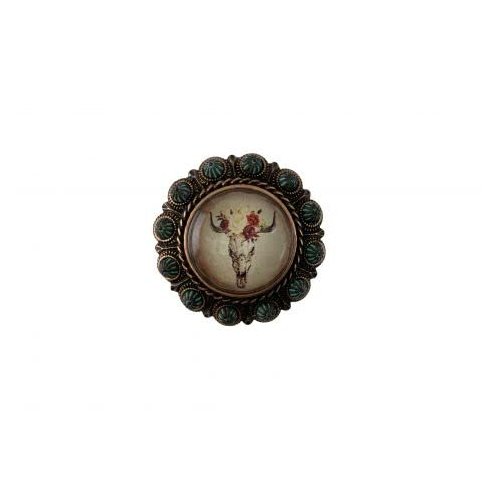 Skull Pop up Phone Grip Copper and Turquoise