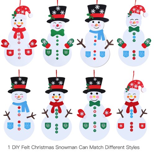 Max Fun DIY Felt Snowman Games Set with58Pcs Crafts Kit Wall Hanging Xmas Gifts for Christmas Winter Holiday Party Decorations (Snowman)
