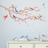 DECOWALL DWL-2009 Garden Birds and Cherry Blossom Wall Stickers Wall Decals Peel and Stick Removable Wall Stickers for Kids Nursery Bedroom Living Room d?cor