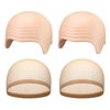 2 Packs Halloween Bald Caps Makeup Latex Bald Head Wig Cap Bald Hat Costume Accessories for Adults(Simple Style)