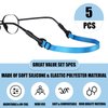 ANYGIFT Glasses Strap,5PCS Eyeglasses Strap Adjustable Sunglasses Strap for Men Women, Anti-Slip Kids Glasses Strap Sports Eye Glasses Holder Straps(8.7-22inch, Black/Deep Blue/Green/Blue/Light Blue)