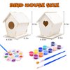 hapray 2 Pack Bird House Kit, DIY Birdhouse Kits, Wooden Crafts Arts for Children to Build and Paint (Includes Paints & Brushes) for Kids Girls Boys Toddlers Gifts Christmas