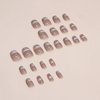 Cat Eye False Nails Glossy Press on Nails Short Square Silver French Tips Fake Nails with Design Artificial Acrylic Nails Full Cover Reusable Aurora Coffin Fake Nails Medium Glue on Nails for Women