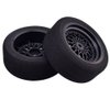 Shaluoman 4Pcs 1/10 On-Road Foam Tires& 2080-3mm Wheel Rims 12mm Hex for HSP HPI RC Racing Car Toy, Black