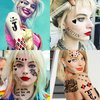 FANRUI 6 Sheets HQ Tattoos For Women Men Hands Halloween Makeup Kit, Clown Joker Face Tattoos Stickers, Halloween Costume Rave Party Accessories Gothic Inmate Prison Fake Temporary Tattoos