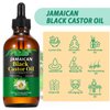Jamaican Black Castor Oil, Organic Castor Oil for Hair Growth, Cold Press Unrefined, Thicker Eyelashes and Eyebrows, Massage Oil for Aromatherapy 120ML