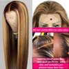 Ombre Lace Front Wig Human Hair 28inch Highlight 13x4 HD Straight Lace Front Wigs 180% Density 4/27 Colored Honey Blonde HD Lace Frontal Wigs For Women Glueless Pre Plucked with Baby Hair