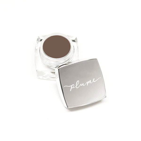 Plume - Nourish + Define Natural Brow Pomade | Smudge-Proof, Vegan, Clean Beauty (Chestnut Decadence, Pomade + Brush)